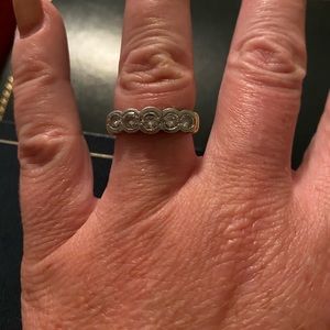 5 white diamond wedding band